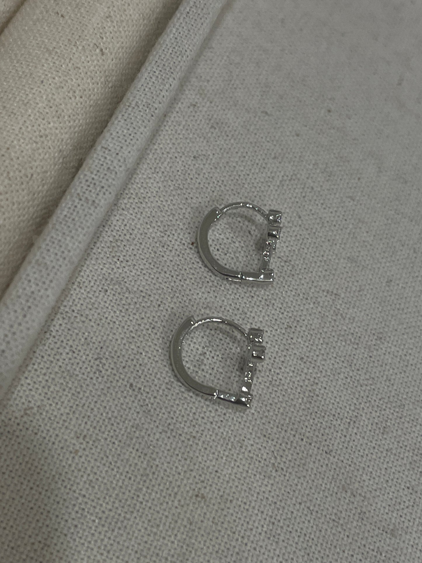 The Diamond Cross Hoop Earrings