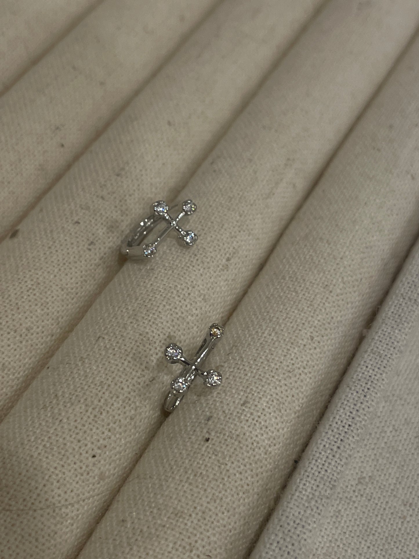 The Diamond Cross Hoop Earrings