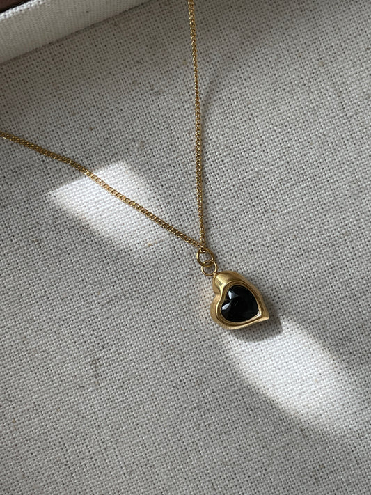 The Black Black Heart Necklace