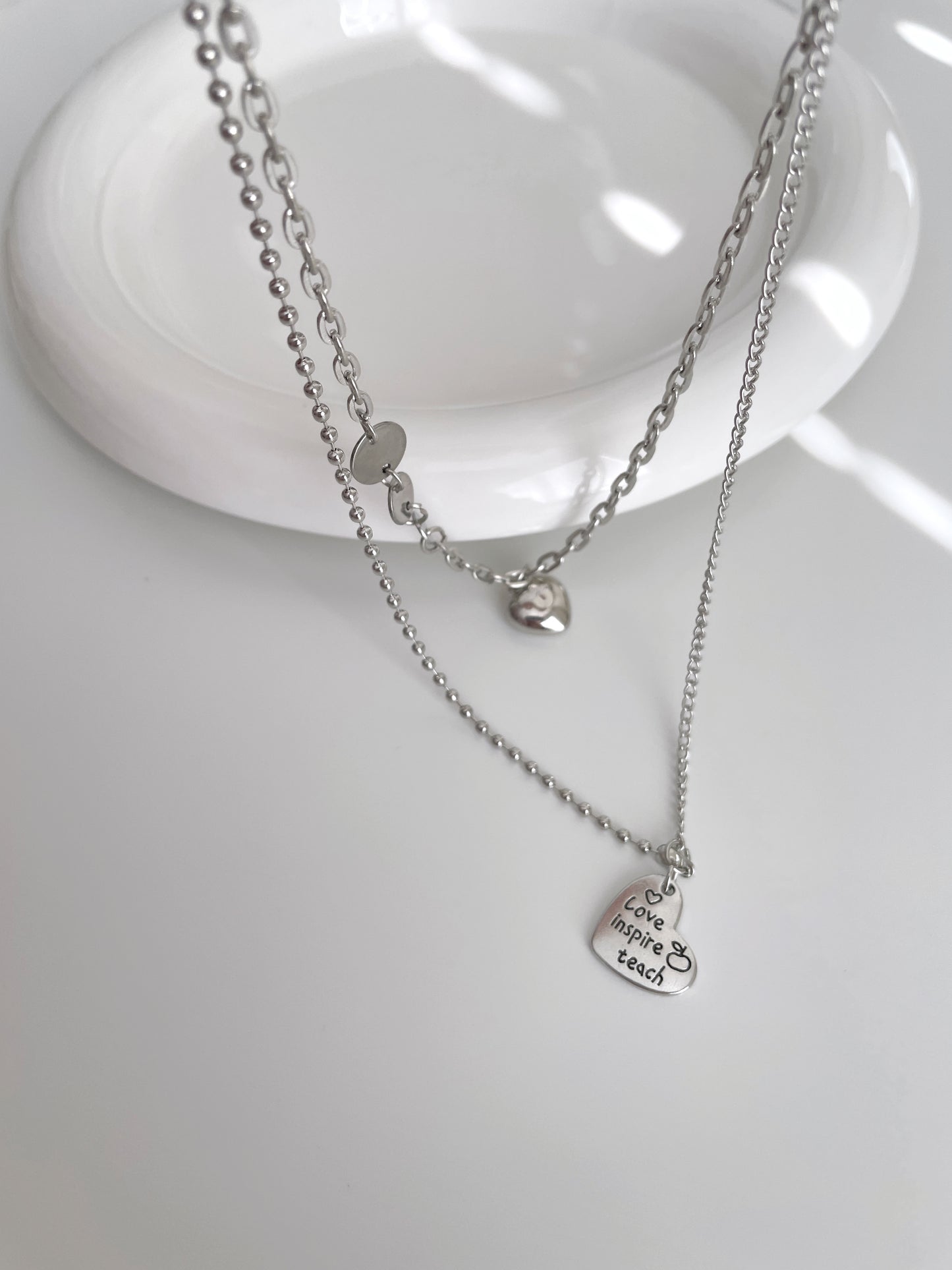 The Love Inspire Teach Necklace Set