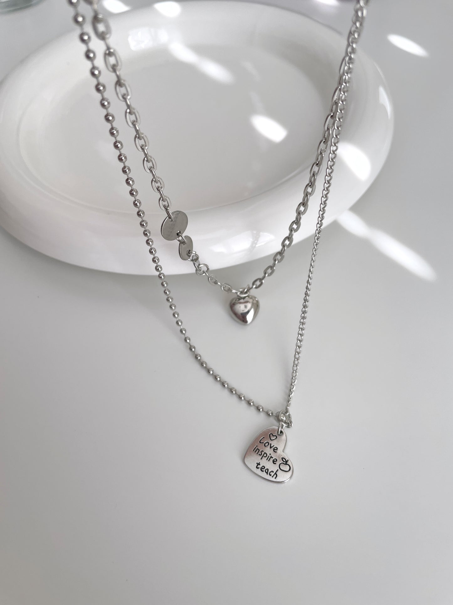 The Love Inspire Teach Necklace Set